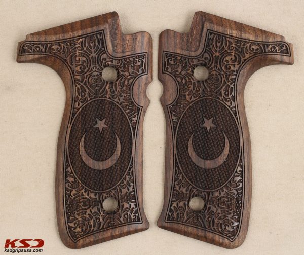 Zastava EZ9 / E40 Compatible Walnut Grips Framed Gun Grips USA-1062