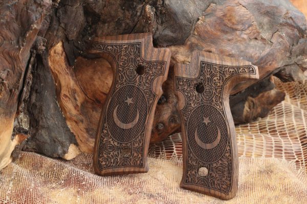 Zastava EZ9 / E40 Compatible Walnut Grips Framed Gun Grips USA-1062