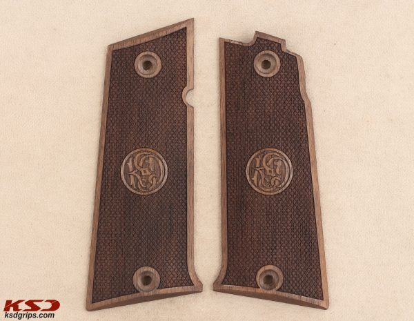 LLama Max I – IX – IXA Compatible Walnut Grips Diamond Gun Grips USA-1078