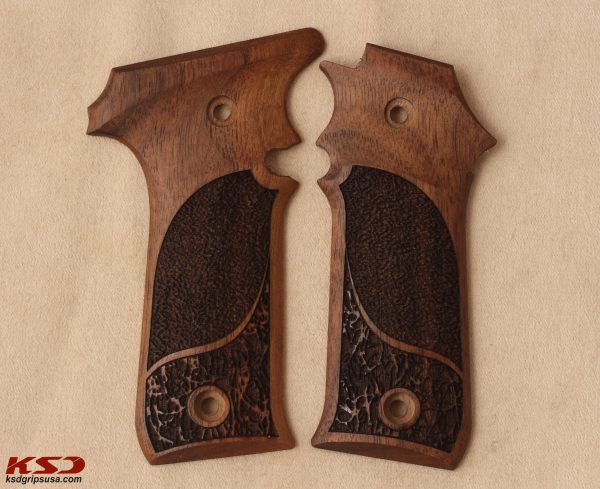 LLama 1911 Style Compatible Walnut Grips Double-Checkering Gun Grips USA-1085