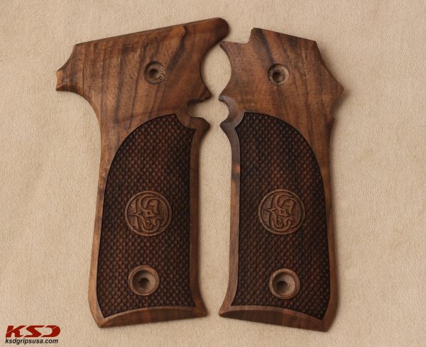 LLama 1911 Style Compatible Walnut Grips Diamond Gun Grips USA-1086