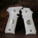 LLama 1911 Style Compatible White Acrylic Customizable Grips Gun Grips USA-1093