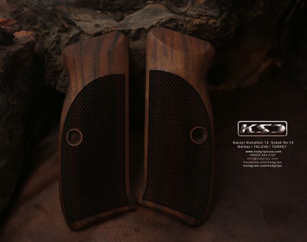 CZ 75 Full Size Compatible Walnut Grips Diamond Gun Grips USA-1245