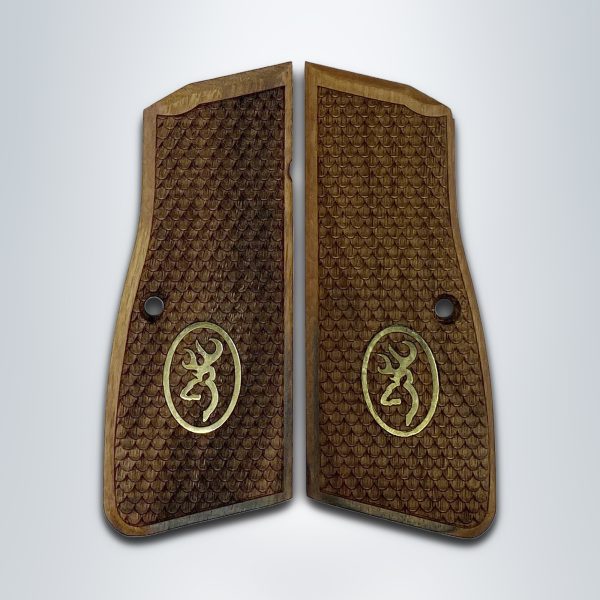 Browning MK3 Compatible Walnut Grips Diamond Gun Grips USA-1421