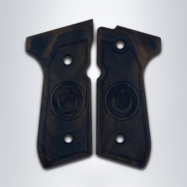 Beretta 92FS, 92A1, 92G, 92D, 96, M9 Compatible Walnut Grips Diamond Gun Grips USA-1411