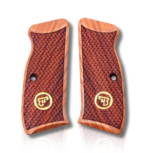 CZ 75 Full Size Compatible Walnut Grips Dragon Skin Gun Grips USA-1408