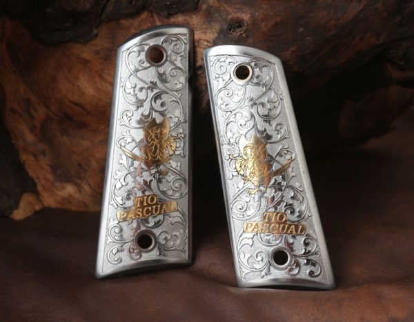 Colt 1911 FIT Model Compatible Metal Grips Floral Gun Grips USA-1400