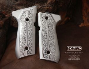 Beretta 92FS, 92A1, 92G, 92D, 96, M9 Compatible Metal Grips Floral Gun Grips USA-1387