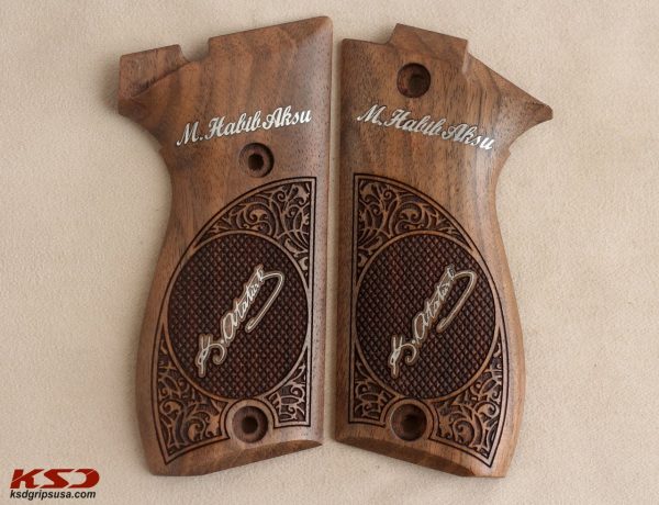 Şahin 8 Compatible Walnut Customizable Grips Framed Gun Grips USA-1375