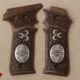 LLama 1911 Style Compatible Walnut Customizable Grips Floral Gun Grips USA-1371