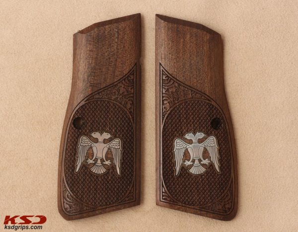 Browning MK3 Compatible Walnut Customizable Grips Framed Gun Grips USA-1334