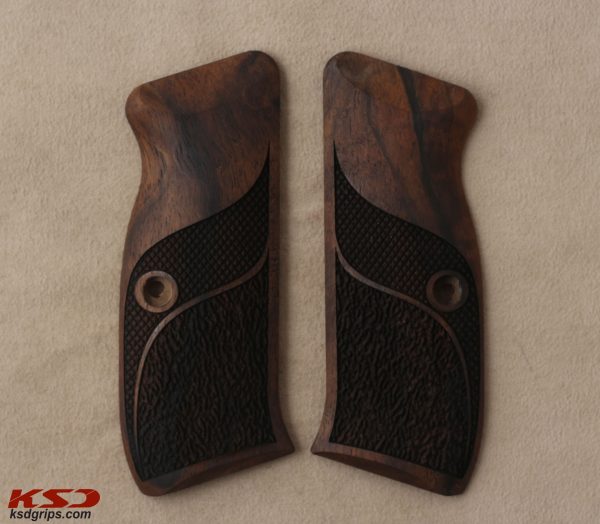 CZ 75 Full Size Compatible Walnut Grips Double-Checkering Gun Grips USA-1240