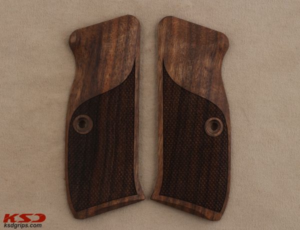 CZ 75 Full Size Compatible Walnut Grips Diamond Gun Grips USA-1237