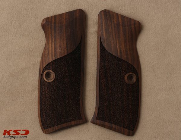 CZ 75 Full Size Compatible Walnut Grips Stripled Gun Grips USA-1239