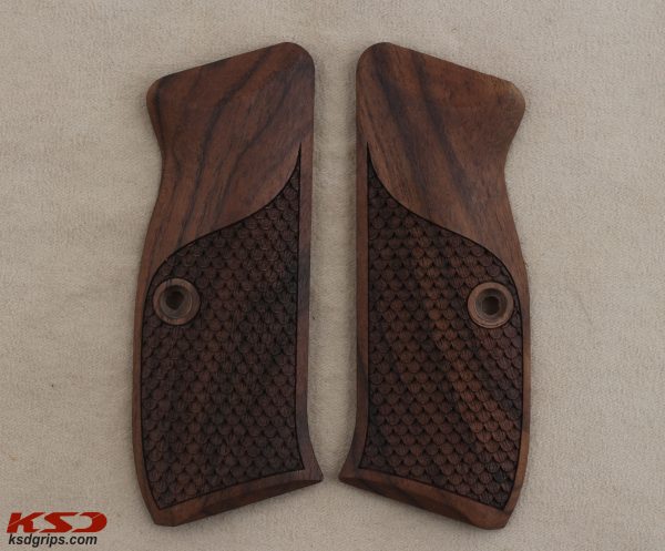 CZ 75 Full Size Compatible Walnut Grips Dragon Skin Gun Grips USA-1238