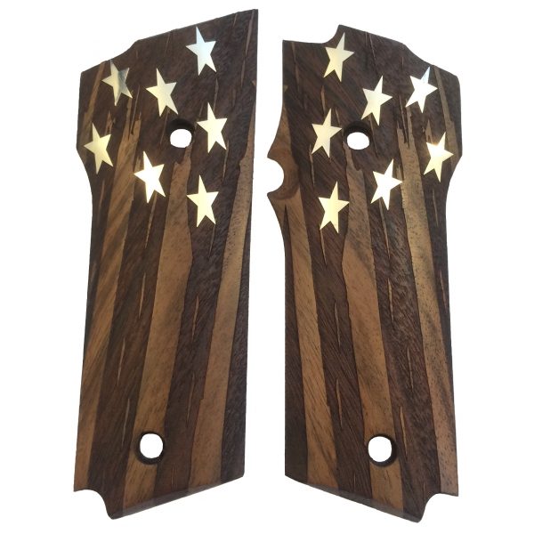 Smith Wesson Mod 59 Compatible Walnut Custom Grips American Flag Gun Grips USA-168