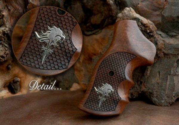 Ruger GP100 Compatible Root Walnut Customizable Grips Dragon Skin Gun Grips USA-534