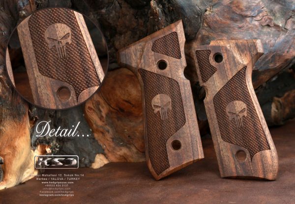 Beretta 92S Compatible Walnut Grips Diamond Gun Grips USA-392