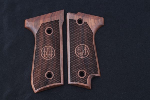 Beretta 92S Compatible Walnut Grips Diamond Gun Grips USA-398