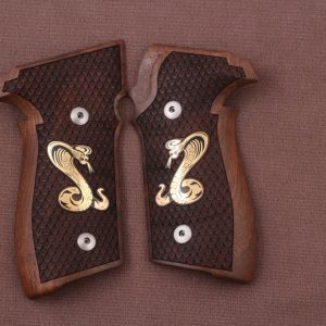 Jericho 941 F / FS Compatible Walnut Grips Dragon Skin Gun Grips USA-478