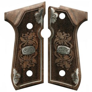 Beretta 92S Compatible Walnut Customizable Grips American Flag Gun Grips USA-391