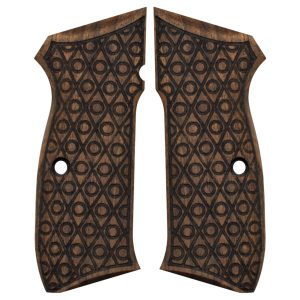 Beretta 92FS, 92A1, 92G, 92D, 96, M9 Compatible Walnut Grips Floral Gun Grips USA-352